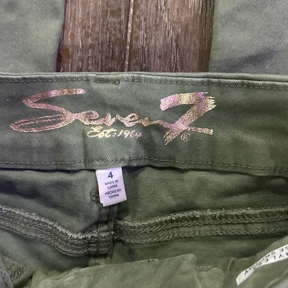 Seven7 Tummyless Olive Green Skinny Jeans - Picture 4 of 11